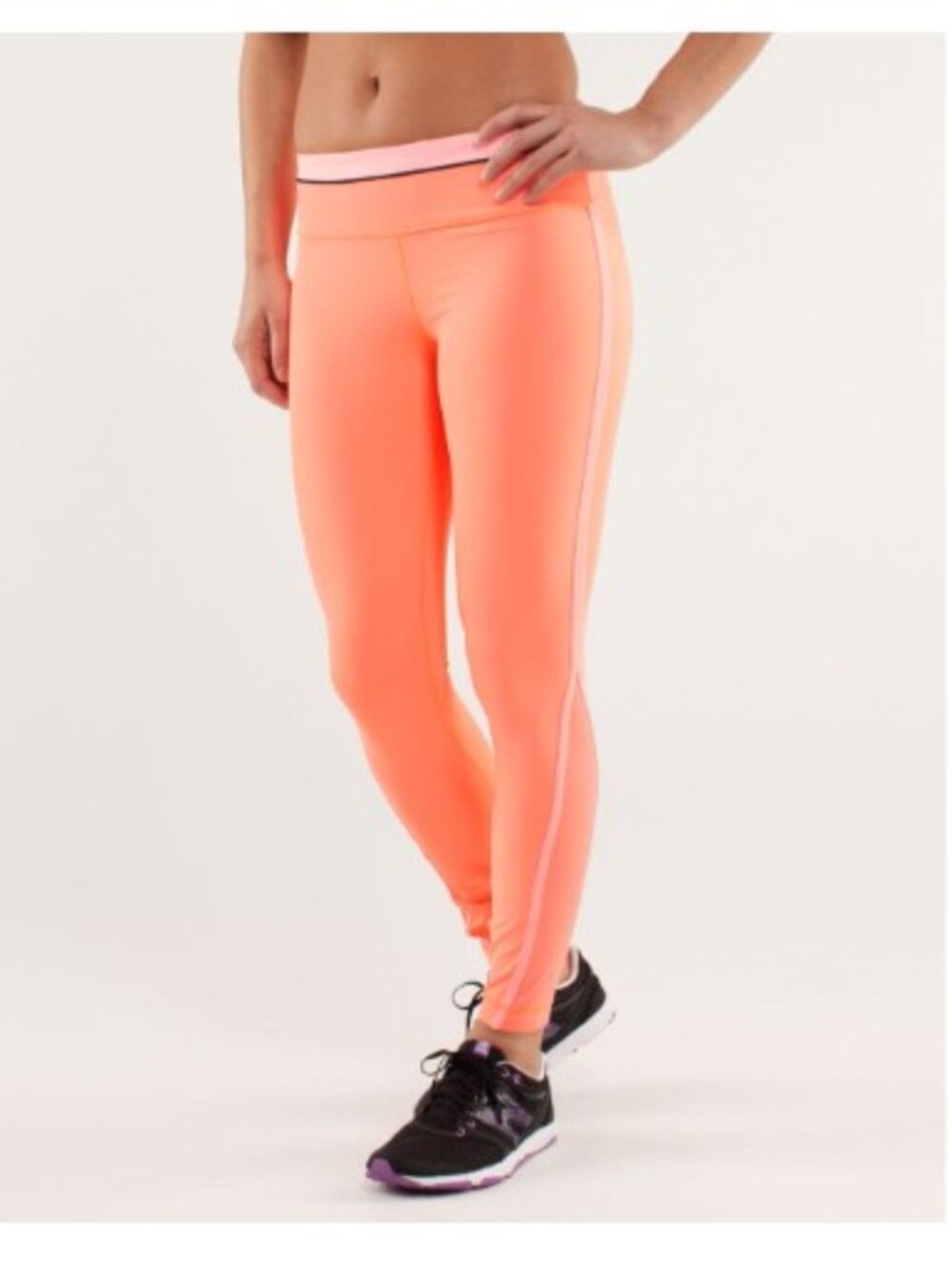 Lululemon Run: Pace Tight in Pop Orange / Bleached Coral size 6
